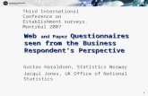 Web  and Paper  Questionnaires seen from the Business Respondent’s Perspective