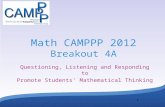 Math CAMPPP 2012 Breakout 4A