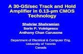 A 30-GS/sec Track and Hold Amplifier in 0.13- µm CMOS Technology