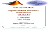 Senior Capstone Project Integration of Matlab Tools for DSP Code Generation