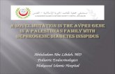 A novel mutation in the AVPR2 gene in a Palestinian family with  nephrogenic  diabetes  insipidus