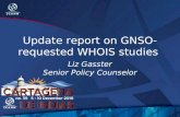 Update report on GNSO-requested WHOIS studies