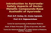 Introduction to Ayurveda-Safety Aspects of Herbo-Metallic Compounds-Rasa Aushadhi of Ayurveda