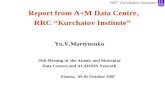 Report from A+M Data Centre, RRC “Kurchatov Institute”