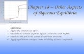 Chapter 18 – Other Aspects of Aqueous Equilibria