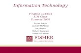 Information Technology Finance 724/824 SIM Class Summer 2009