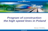 Program of construction  the high speed  lines  in Poland