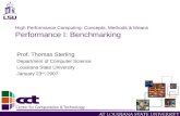 High Performance Computing: Concepts, Methods & Means Performance I: Benchmarking