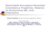 Searchable Encryption Revisited: Consistency Properties, Relation to Anonymous IBE, and Extensions