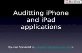 Auditting iPhone and iPad applications