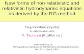 New forms of non-relativistic and relativistic hydrodynamic equations as derived by the RG method