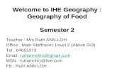 Welcome to IHE Geography : Geography of Food Semester 2