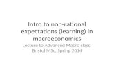 Intro to non-rational expectations (learning) in macroeconomics