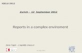 Reports in a complex enviroment