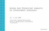 Using non-financial reports in investment analyses