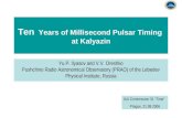 Ten   Years of Millisecond Pulsar Timing   at Kalyazin