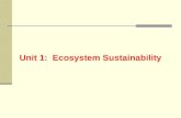 Unit 1:  Ecosystem Sustainability