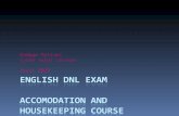 ENGLISH DNL EXAM ACCOMODATION AND HOUSEKEEPING COURSE