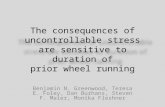The consequences of uncontrollable stress are sensitive to duration of prior wheel running