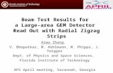 Beam  Test Results  for  a  L arge-area  GEM  Detector  Read Out  with  Radial Zigzag  S trips