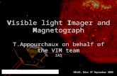 V isible light  I mager and  M agnetograph T.Appourchaux on behalf of the VIM team IAS