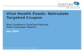 Vital Health Foods:  Natrodale Targeted Coupon May Cashback ClubCard Mailing Post-Campaign Report