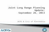Joint Long Range Planning Update: September 26, 2013