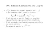 10.1 Radical Expressions and Graphs
