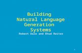 Building  Natural Language Generation  Systems