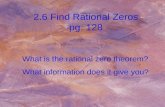 2.6 Find Rational Zeros pg. 128