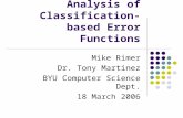 Analysis of Classification-based Error Functions