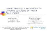 Thread Warping: A Framework for Dynamic Synthesis of Thread Accelerators