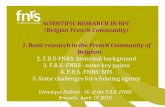 SCIENTIFIC RESEARCH IN BFC (Belgian French Community)