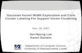 Gaussian Kernel Width Exploration and Cone Cluster Labeling For Support Vector Clustering