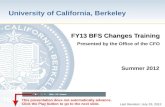 FY13 BFS  Changes Training Presented  by  the Office of the  CFO