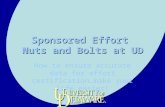 Sponsored Effort  Nuts and Bolts at UD