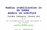 Radius stabilization in 5D SUGRA  models on orbifold