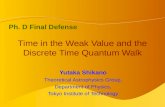 Time in the Weak Value and the Discrete Time Quantum Walk