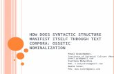 How Does Syntactic Structure Manifest Itself Through Text Corpora:  Ossetic  Nominalization