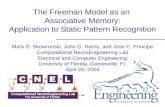 The Freeman Model as an  Associative Memory: Application to Static Pattern Recognition