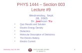 PHYS 1444 – Section 003 Lecture #9