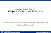 Course Notes Set 12: Object-Oriented Metrics