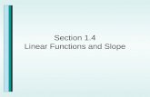 Section 1.4 Linear Functions and Slope