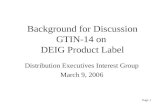 Background for Discussion GTIN-14 on  DEIG Product Label
