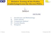 Relative Tuning of the Pythia Underlying Event for Recent PDFs