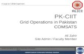 PK-CIIT Grid Operations  in Pakistan COMSATS Ali  Zahir Site Admin / Faculty Member