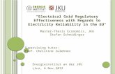 "Electrical Grid Regulatory Effectiveness with Regards to Electricity Reliability in the EU“