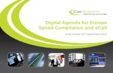 Digital Agenda for Europe Speed Compliance and eCall