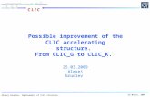 Possible improvement of the CLIC accelerating structure.  From CLIC_G to CLIC_K.