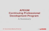 APEGM Continuing Professional Development Program